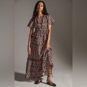 Anthropologie Somerset Dress Abstract Print Large